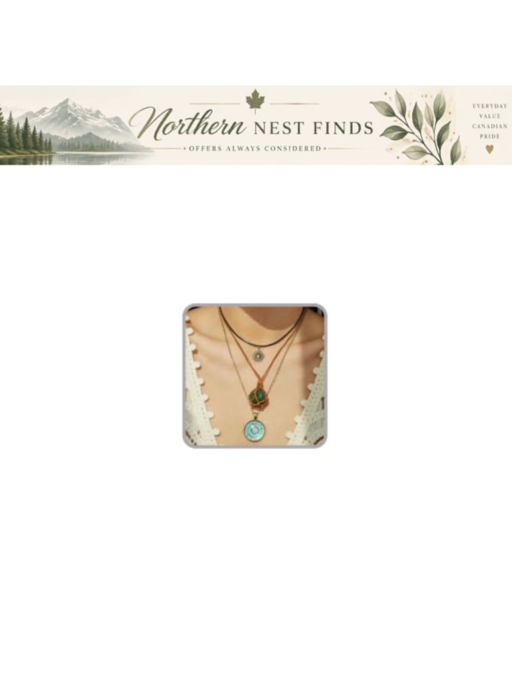 Gold Toned Layered Necklace Labradorite Crystal Pendant Boho Western